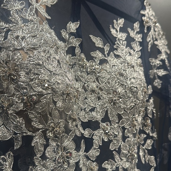 Mac Duggal Ombre Blue Glitter Gown 12233 unicorn wedding Prom Gala Pageant - Picture 12 of 17